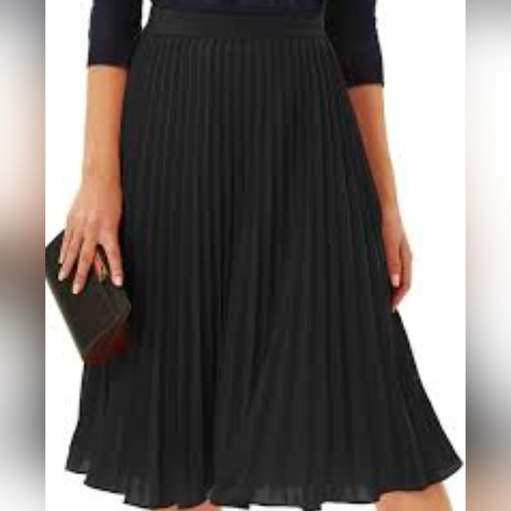 RW & CO Elegant Black Pleated Skirt